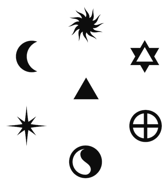 Signos esotéricos símbolos lunares solares sagrados mágicos