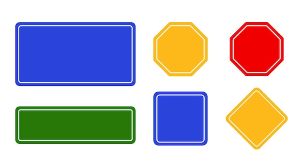 Signos de tráfico en fondo blanco Seguridad del tráfico en carretera Ilustración vectorial