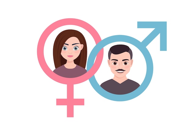 Vector signos de venus y marte vector ilustración hombre y mujer