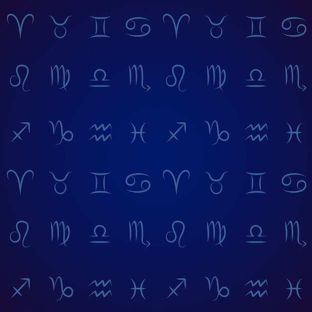 Vector signos del zodiaco de patrones sin fisuras