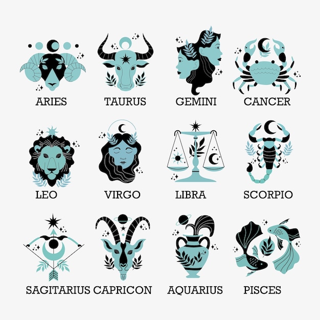 Vector signos del zodiaco