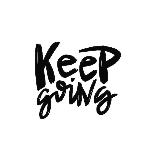 Sigue con las letras del pincel. Cita motivacional.