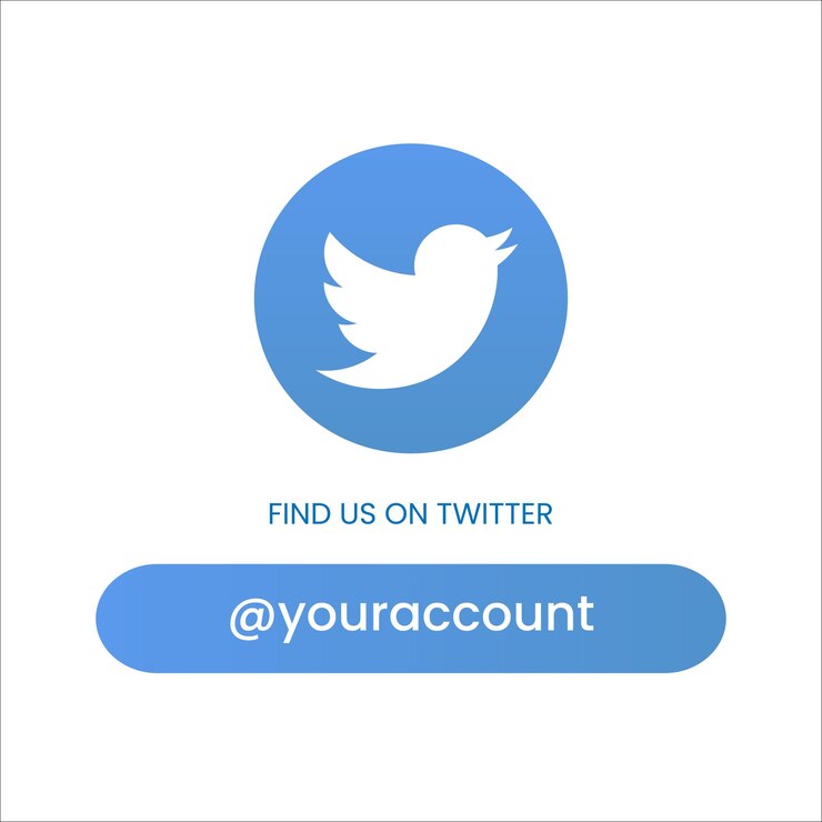 Vector sígueme en el perfil de twitter plantilla de publicación de diseño de redes sociales fondo blanco