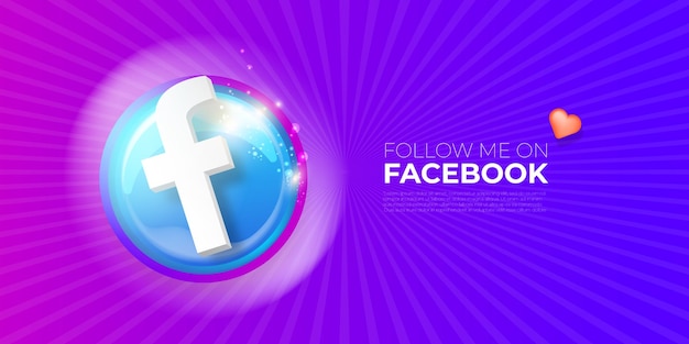 Vector sígueme en la plantilla de banner de facebook