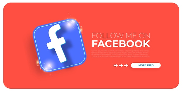 Vector sígueme en la plantilla de banner de facebook