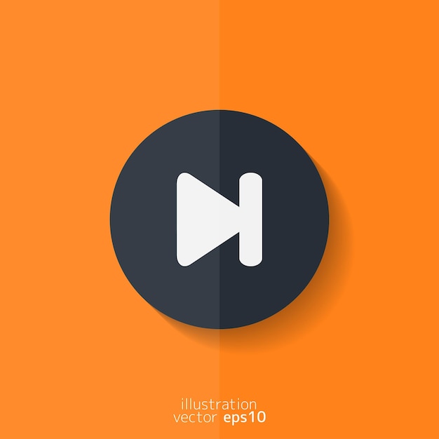 Siguiente pista icono web reproductor de medios de diseño plano