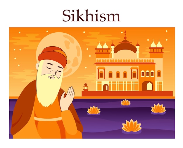 Sikhismo dharmic religión india movimiento religioso oriental guru nanak jayanti frente al templo