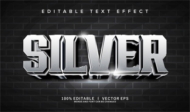 Siler efecto de texto vectorial 3D con diseño de estilo moderno