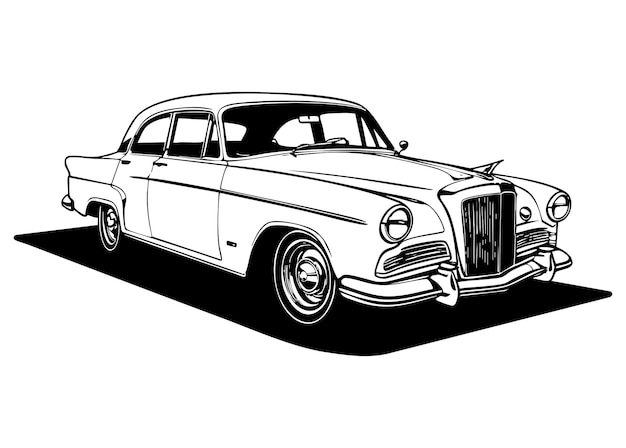 Silhouette de automóvil clásico retro