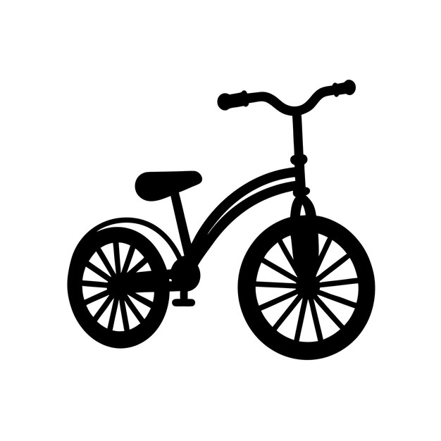 A silhouette of a classic tricycle for a child to ride