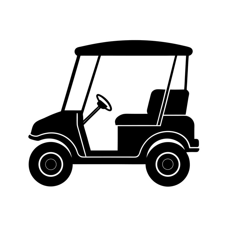Silhouette of a Golf Cart