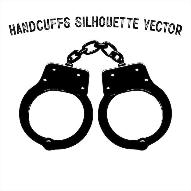 Silhouette of Handcuffs Law and Order Vector Icon