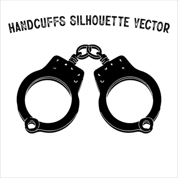 Silhouette of Handcuffs Law and Order Vector Icon