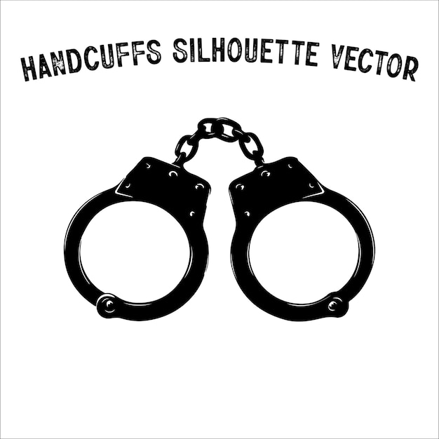 Silhouette of Handcuffs Law and Order Vector Icon