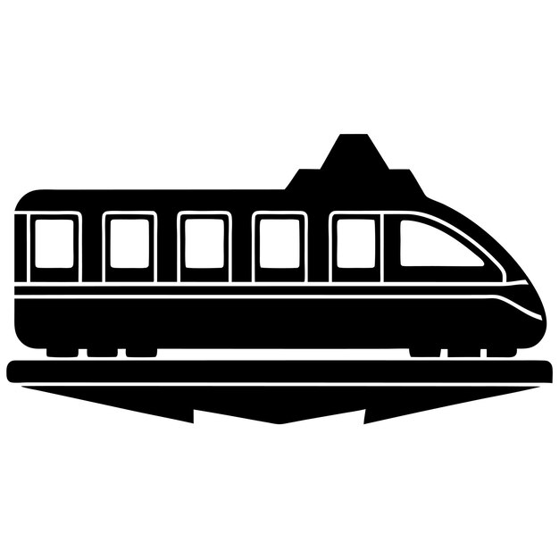 Silhouette of a high-speed train on tracks