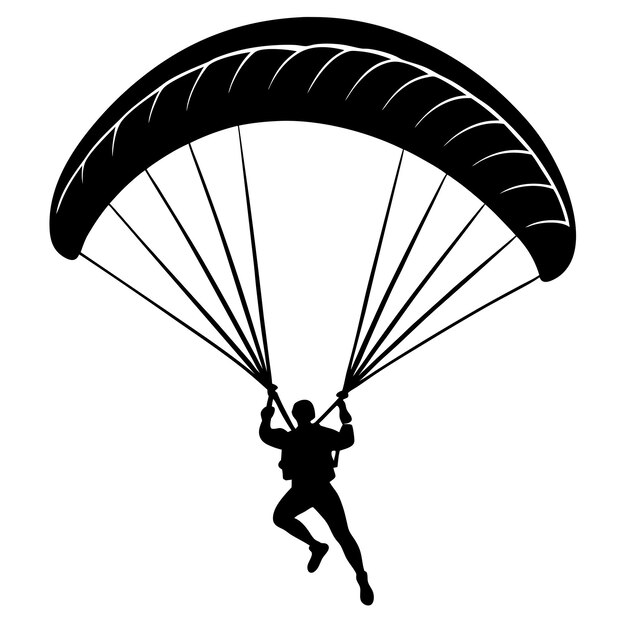 Silhouette of a skydiver with a parachute