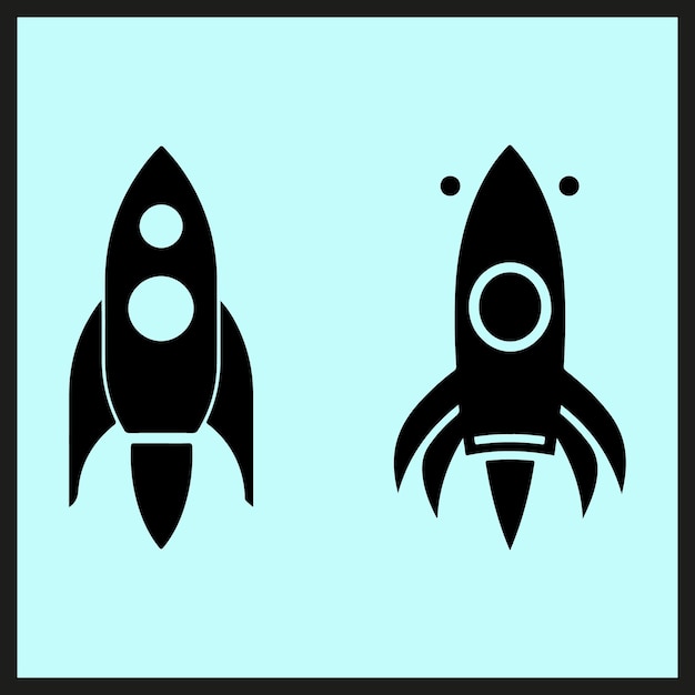 Silhouette Rocket Spaceship Vector Clipart Rocket Icon Vector Ilustración de dibujos animados Imagen.