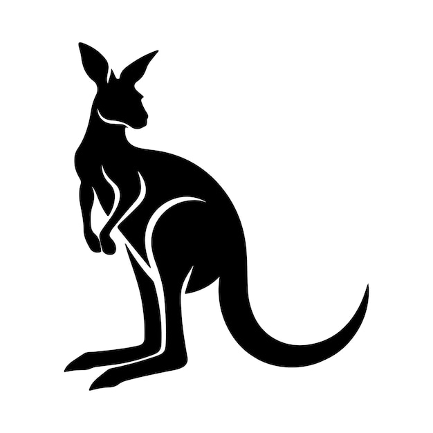 Silhueta de animales australianos en blanco y negro