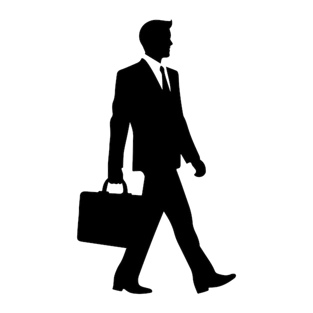 Vector silhueta clásica de un hombre de negocios con un maletín