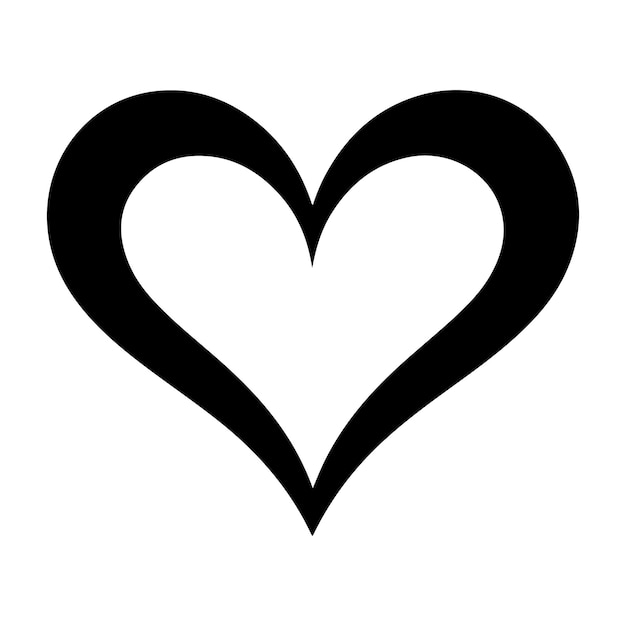 Silhueta del corazón del día de San Valentín en blanco y negro