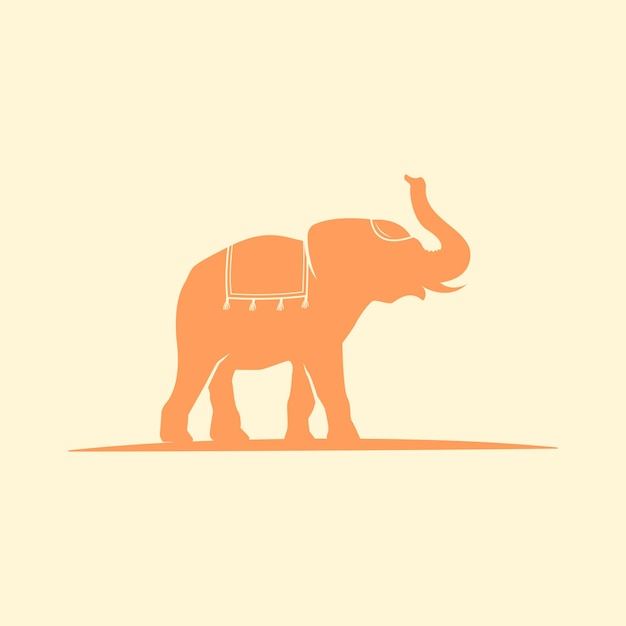 Vector silhueta de elefante de estilo hindú