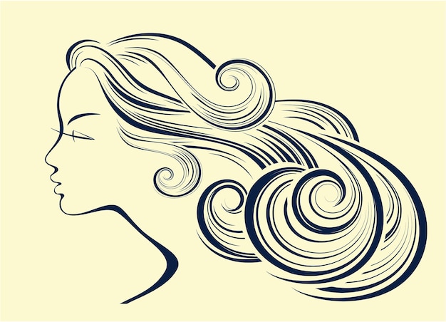 Vector silhueta del estilo de cabello de la mujer perfil de la moda femenina ilustración vectorial