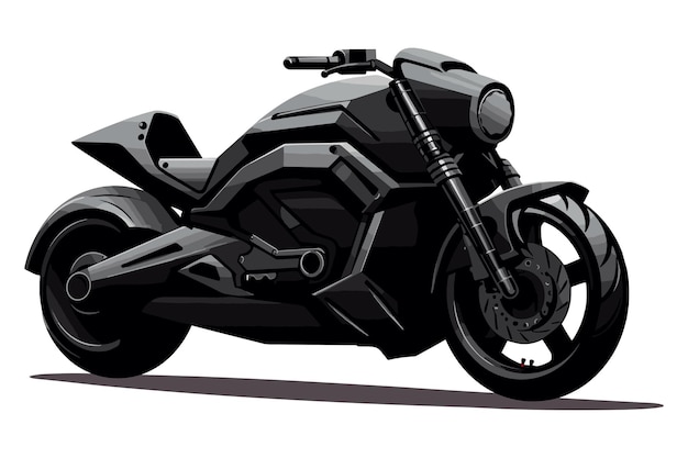 Vector silhueta de estilo motocicleta en blanco y negro nueva silueta de moto scooter