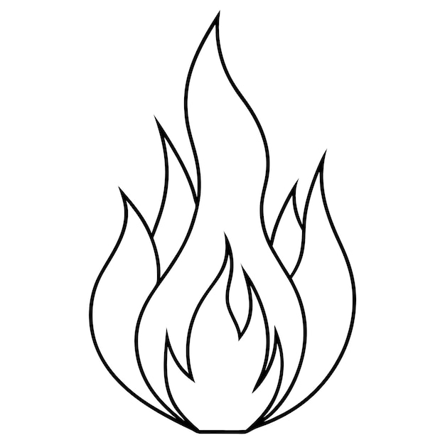 Silhueta de fuego Logo Vector Negro Descarga digital