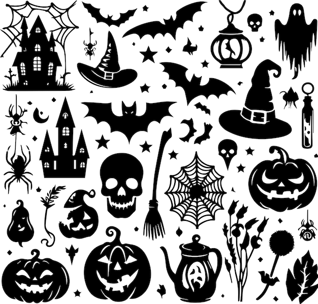 Silhueta gratuita de los elementos de Halloween