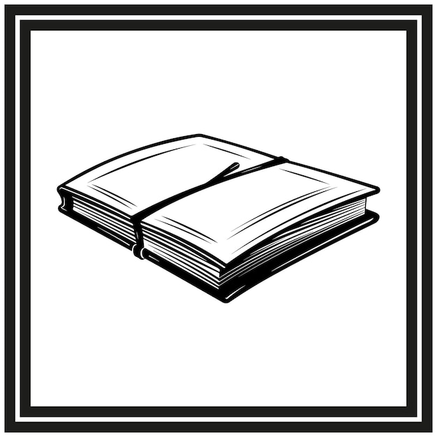Silhueta del libro de diario financiero clipart en blanco y negro