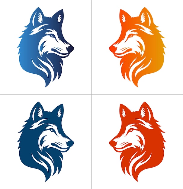 Silhueta de lobo elegante y potente para las marcas modernas