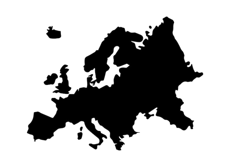 Silhueta del mapa de Europa