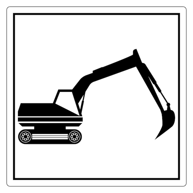 Silhueta de maquinaria pesada de excavadora para proyectos de construcción e ingeniería adecuados para varias industrias