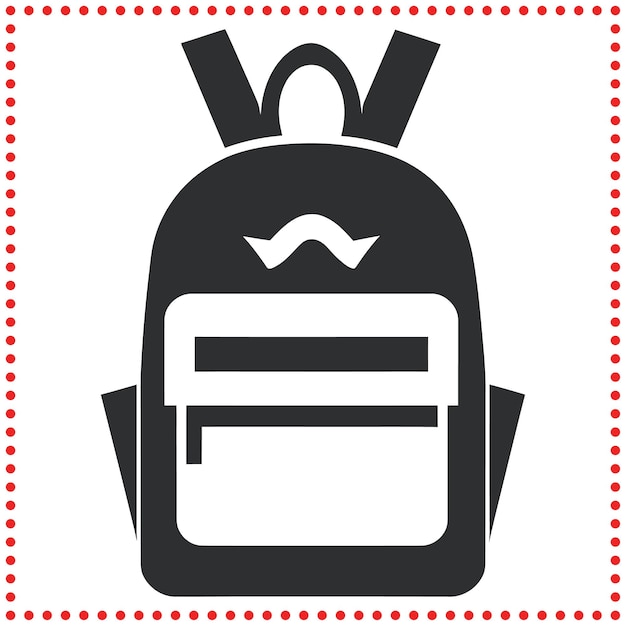 Silhueta de mochila monocromática Equipo de viaje sencillo y funcional Arte vectorial