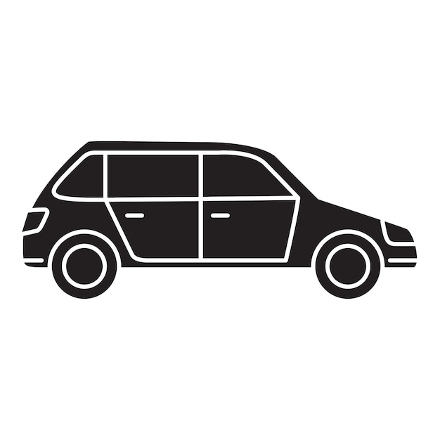 Silhueta negra del automóvil Sedán del vehículo