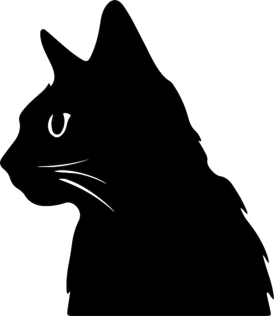 Vector silhueta negra de gato de chartreux con fondo transparente