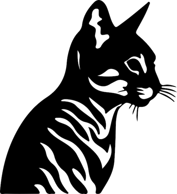 Vector silhueta negra de gato mau egipcio con fondo transparente