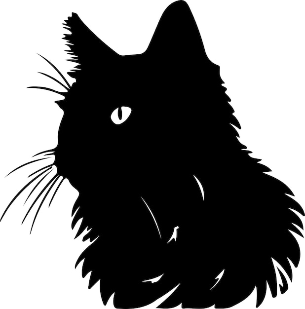 Vector silhueta negra del gato selkirk rex con fondo transparente