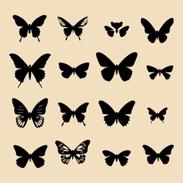 Silhueta negra de mariposa clip art