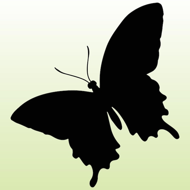 Silhueta negra de mariposa Iconos de mariposa voladora y ilustración vectorial