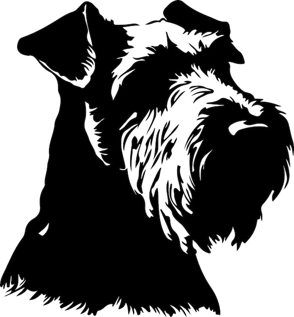 Vector silhueta negra del terrier galés con fondo transparente