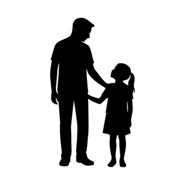 Silhueta del padre y la hija
