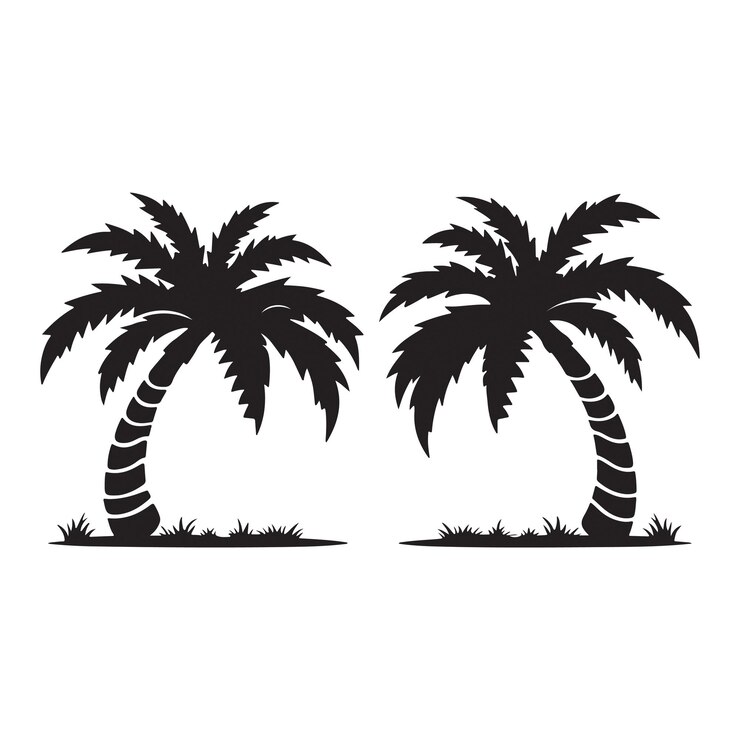 Silhueta de la palmera Silhueta del plomo Vector del plomo Diseño de la silueta de la palma Plomo
