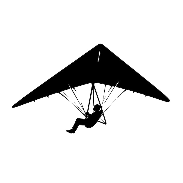 Vector silhueta de paracaidismo de planeador colgante