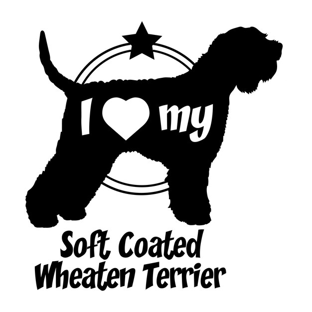 Silhueta del perro Terrier de trigo de capa suave Razas de perros Animales Razas de mascotas Silhueta