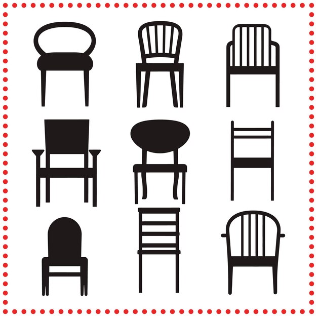 Silhueta de silla cómoda elegante para espacios elegantes y funcionales