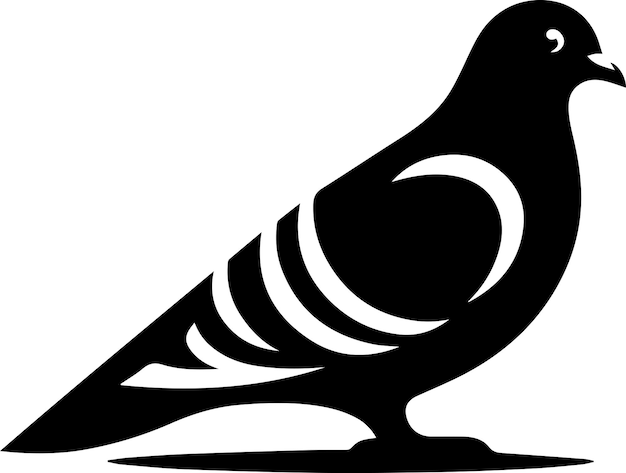 silhueta del vector pigion simple color negro fondo blanco 28
