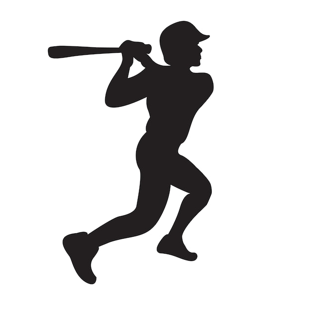 Silhueta vectorial abstracta del jugador de béisbol El bateador de la pelota de béisbal balanceando el bate