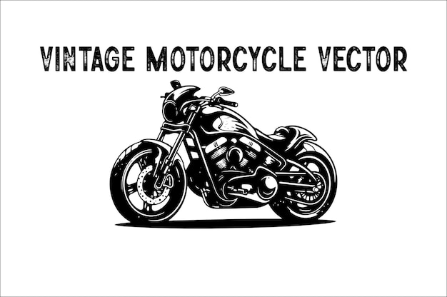 Silhueta vectorial de diseño de motocicletas antiguas Vector de diseño de motos antiguas