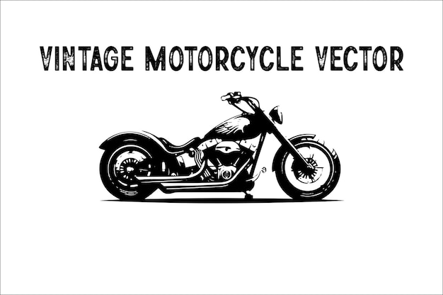 Silhueta vectorial de diseño de motocicletas antiguas Vector de diseño de motos antiguas